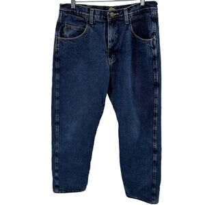 Cabela's Straight Leg Fleece Lined Jeans Medium Wash Mid Rise Denim Blue 34x32